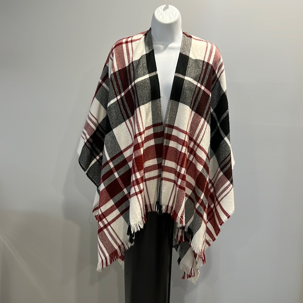 Banana Republic plaid poncho